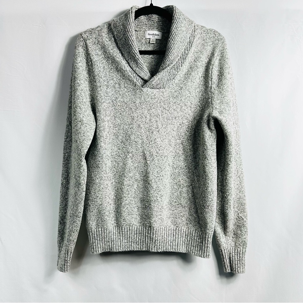 Goodfellow & Co. Men’s Sz Small Gray Shawl Collar Long Sleeve Pullover Sweater